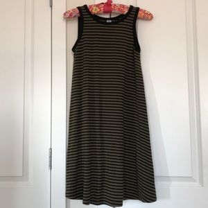 Old Navy Black and Olive Stripe Swing Dress Sz XS